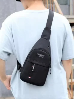 Men Bag Grey Nylon Messenger Bag