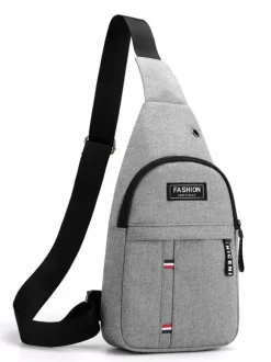 Men Bag Grey Nylon Messenger Bag