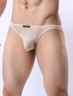 Men Brief Panties Apricot Thong Underwear