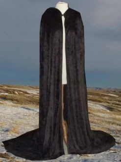 Men Christmas Black Ponchos Cloak Polyester Christmas Halloween Holidays Costumes