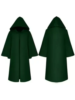 Men Christmas Ponchos Burgundy Cloak Polyester Christmas Halloween Holidays Costumes
