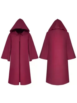 Men Christmas Ponchos Burgundy Cloak Polyester Christmas Halloween Holidays Costumes