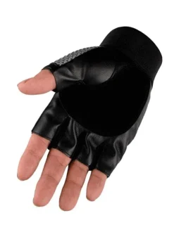 Men Gloves Chic Skull Polyester Black Gloves