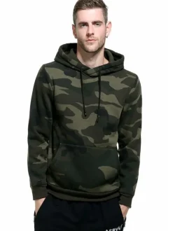 Men Hoodies Hooded Long Sleeves Camouflage Polyester Casual Sweatshirt
