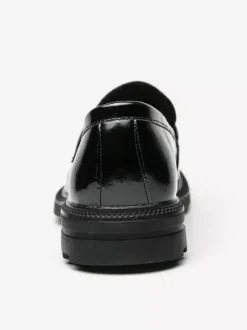 Men Horsebit Loafers Slip-on Leather Chunky Round Toe Shoes