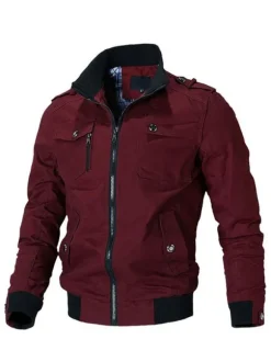 Men Jackets Casual Black Portrait Neckline Long Sleeves Fashionable Winter Coats
