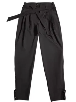 Men Latin Dance Pants Black Polyester Bottoms Adults Dancing Wear