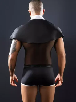 Men Priest Sexy Costume Role Play Fun Uniform Shawl Night Club Wear Sets
