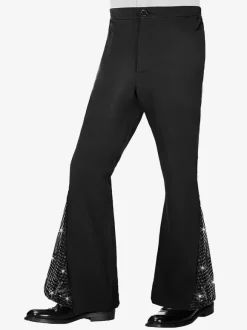Men's 2 Piece Disco Sets Shiny 70s Vintage Disco Shirt And Sequin Bell Bottom Pants Retro Hippie Disco Style Dude Costume Suits