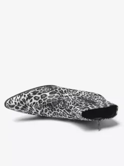 Men's Ankel Boots Leopard Round Toe Chunky Heel Booties