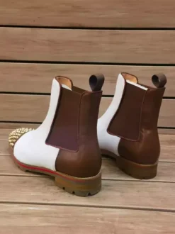 Men's Ankle Boots Round Toe Studed Flat Chelsea Boots