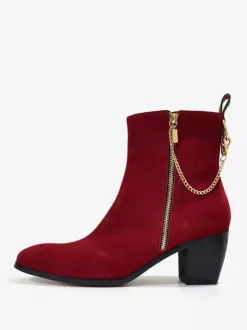 Men's Ankle Dress Chelsea Boots Burgundy Micro Suede Upper Pointed Toe Side Zipper Closure Prom Boots