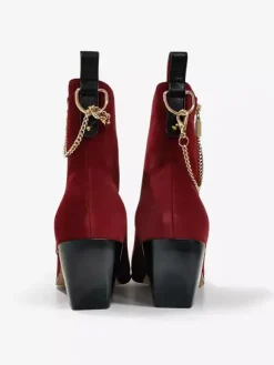 Men's Ankle Dress Chelsea Boots Burgundy Micro Suede Upper Pointed Toe Side Zipper Closure Prom Boots