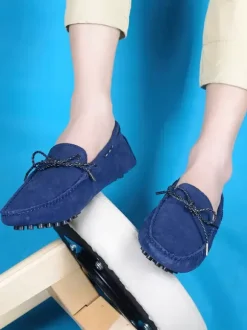 Men's Belgian Loafer Moccasin Driving Shoes Suede Slip-On Shoes