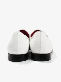 Men's Belgian Loafer Shoes Bows Round Toe Leather Prom Wedding Shoes