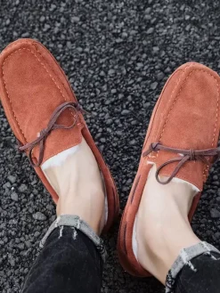 Men's Belgian Loafer Tie Warm Winter Driving Shoes