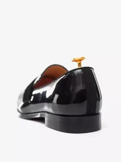 Men's Black Patent Leather Penny Loafer Round Toe Slip On Prom Party Wedding Formal Shoes