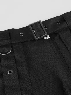 Men's Black Vintage Skirt Retro Polyester Grommets Retro Gothic Costumes
