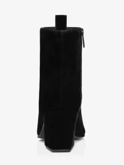 Men's Block Heel Chelsea Boots Black Zipper Suede Party Prom Dress Ankle Boots