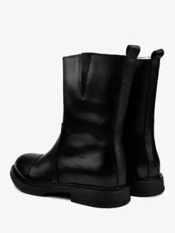 Men's Boots Chelsea Boots Black Cowhide Round Toe