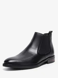 Men's Boots Chelsea Boots Black Cowhide Pointed Toe Prom Homecoming Party Shoes