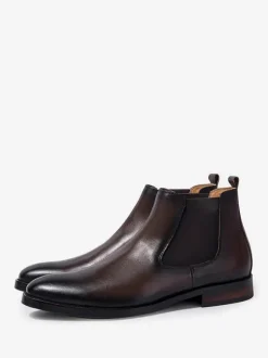 Men's Boots Chelsea Boots Black Cowhide Pointed Toe Prom Homecoming Party Shoes