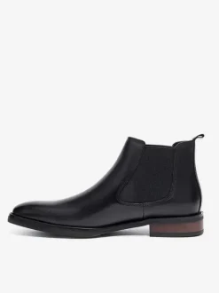 Men's Boots Chelsea Boots Black Cowhide Pointed Toe Prom Homecoming Party Shoes