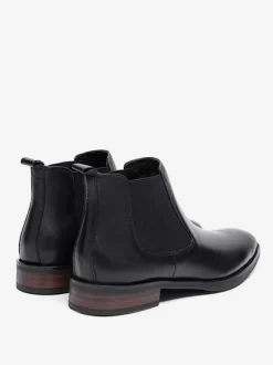 Men's Boots Chelsea Boots Black Cowhide Pointed Toe Prom Homecoming Party Shoes