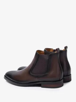 Men's Boots Chelsea Boots Black Cowhide Pointed Toe Prom Homecoming Party Shoes
