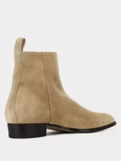 Men's Boots Chelsea Boots Coffee Brown Cowhide Round Toe Zipper Ankle Short Boots