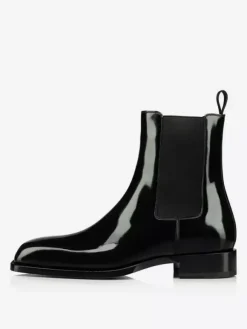 Men's Boots Chelsea Plain Smooth Pu leather Prom Party Black Square Toe Ankle Boots