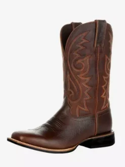 Men's Boots Cowboy Boots Coffee Brown Pointed Toe Mid Calf Boots