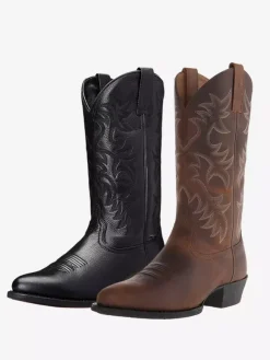 Men's Boots Cowboy Boots Coffee Brown Pointed Toe