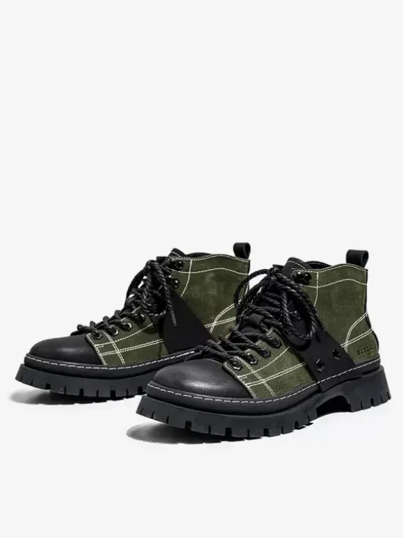 Men's Boots Work Boots Suede Leather Round Toe Combat Boots