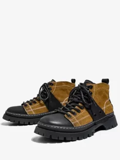 Men's Boots Work Boots Suede Leather Round Toe Combat Boots
