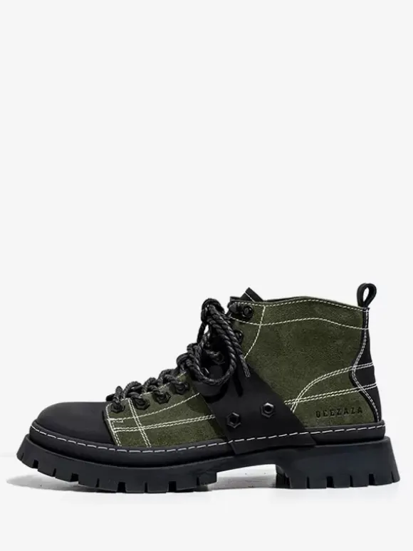 Men's Boots Work Boots Suede Leather Round Toe Combat Boots