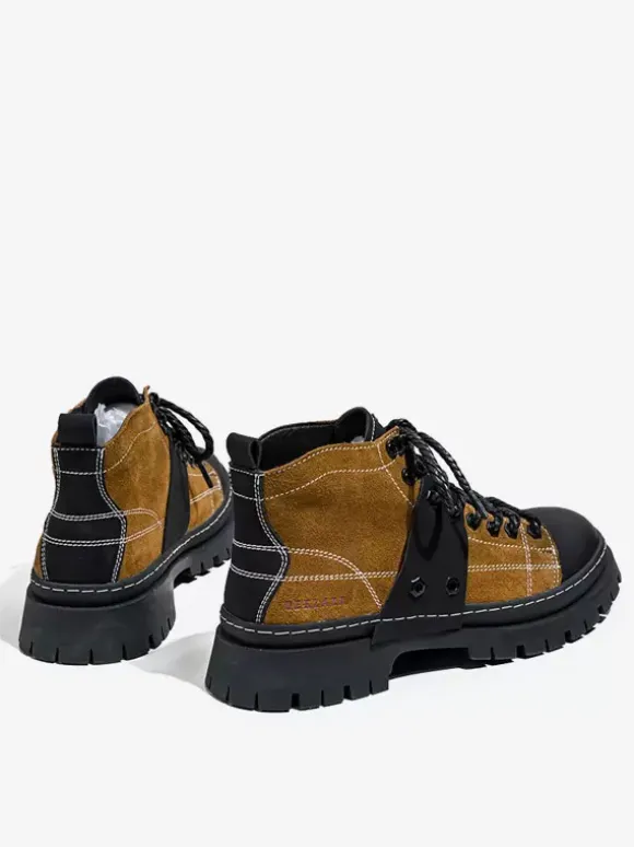 Men's Boots Work Boots Suede Leather Round Toe Combat Boots