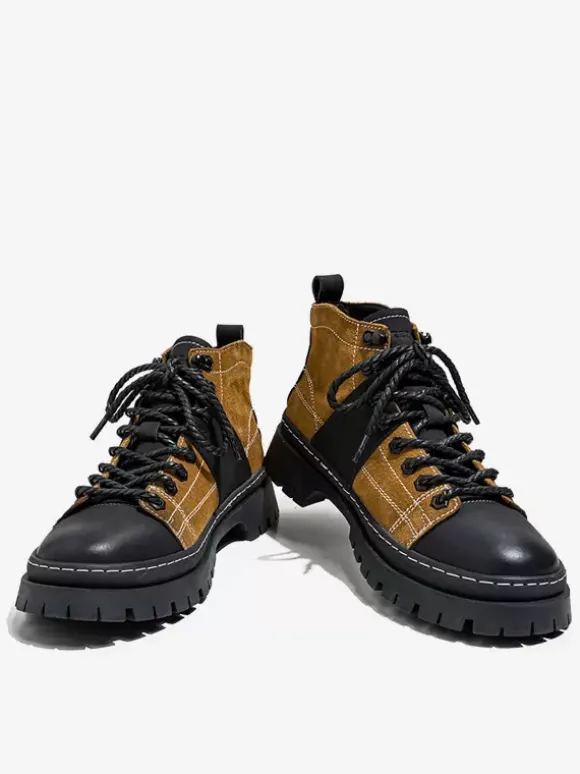 Men's Boots Work Boots Suede Leather Round Toe Combat Boots