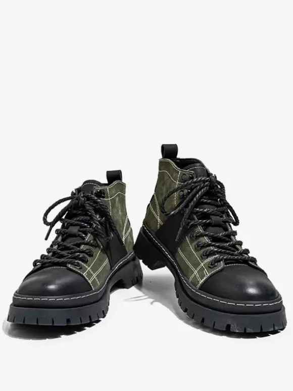 Men's Boots Work Boots Suede Leather Round Toe Combat Boots