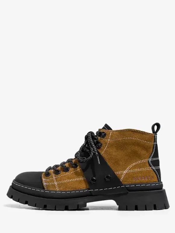 Men's Boots Work Boots Suede Leather Round Toe Combat Boots