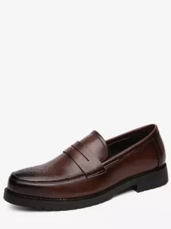 Men's Brogues Penny Slip On Loafers Shoes