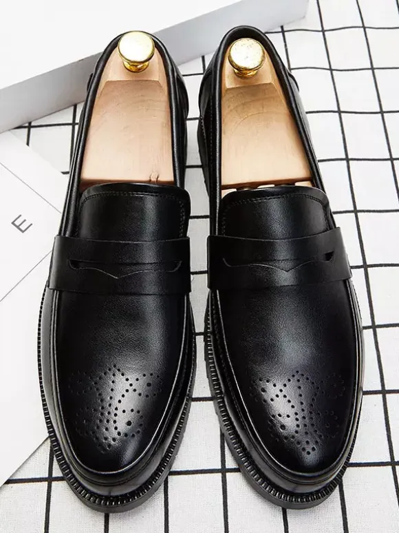 Men's Brogues Penny Slip On Loafers Shoes