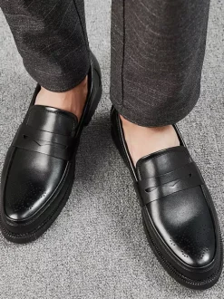 Men's Brogues Penny Slip On Loafers Shoes