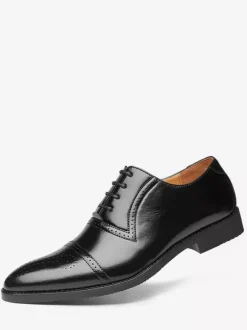 Men's Cap Toe Brogue Oxfords Wedding Dress Oxford Formal Shoes White