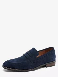 Men's Casual Shoes Suede Round Toe Slip On Penny Loafers