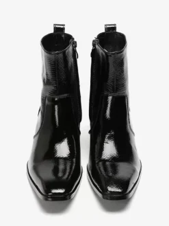 Men's Chelsea Boots Black Cowhide Square Toe Ankle Short Boots