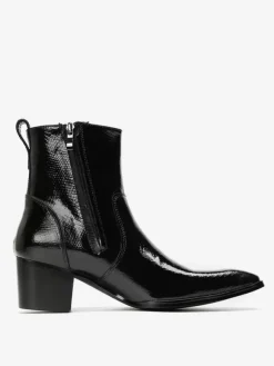 Men's Chelsea Boots Black Cowhide Square Toe Ankle Short Boots