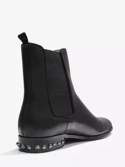 Men's Chelsea Boots Black Square Toe Ankle Prom Spikes Heel Boots