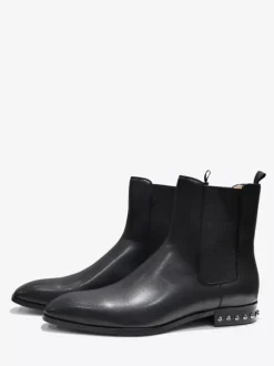 Men's Chelsea Boots Black Square Toe Ankle Prom Spikes Heel Boots