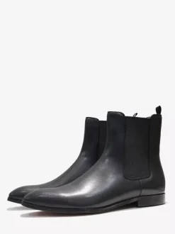 Men's Chelsea Boots Black Plain Smooth Ankle Boots